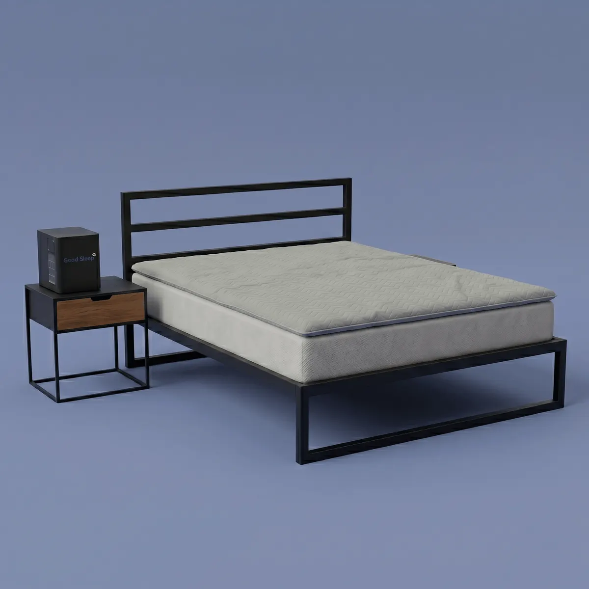 Does 8 Sleep work alternative: Good Sleep water-cooled topper on a mattress with bedside hub